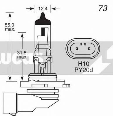 Лампа галогенна 12В H10 42Вт Lucas Electrical LLB710