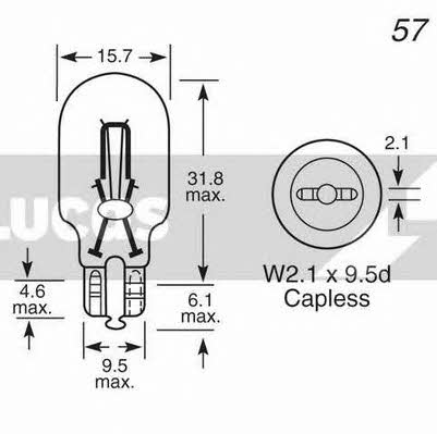 Lucas Electrical LLB955 Лампа розжарювання W16W 12V 16W LLB955: Купити в Україні - Добра ціна на EXIST.UA!