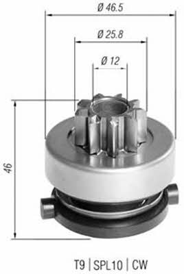 Бендикс стартера Magneti marelli 940113020389