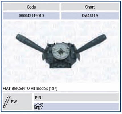 Купить Magneti marelli 000043119010 по низкой цене в Украине!