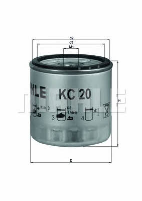 Паливний фільтр Mahle/Knecht KC 20