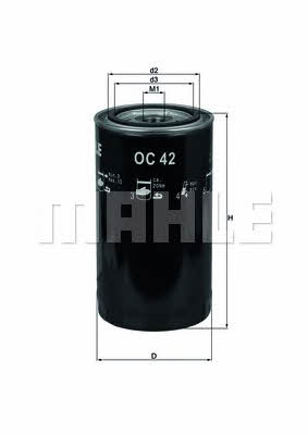 Масляный фильтр Mahle/Knecht OC 42