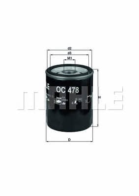 Масляный фильтр Mahle/Knecht OC 478