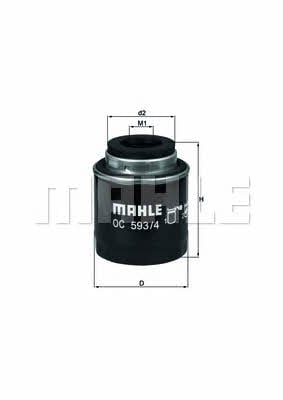 Масляный фильтр Mahle/Knecht OC 593/4