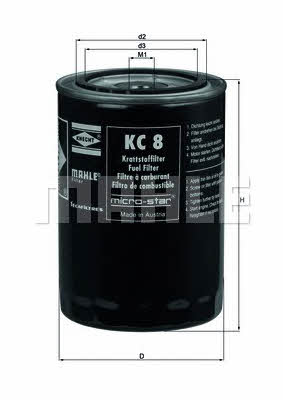 Паливний фільтр Mahle/Knecht KC 8