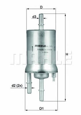 Топливный фильтр Mahle/Knecht KL 572