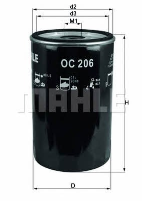 Масляный фильтр Mahle/Knecht OC 206