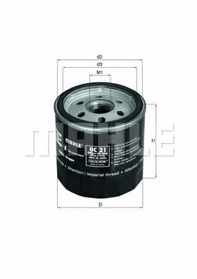 Масляный фильтр Mahle/Knecht OC 21