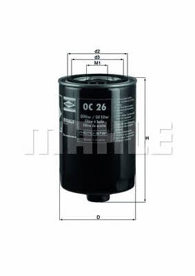 Масляный фильтр Mahle/Knecht OC 26