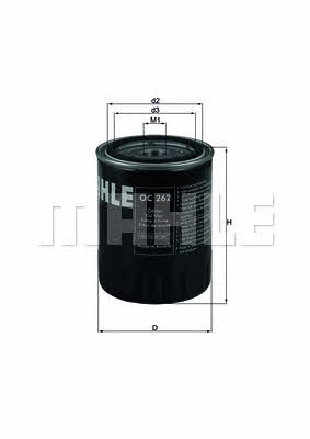 Масляный фильтр Mahle/Knecht OC 262