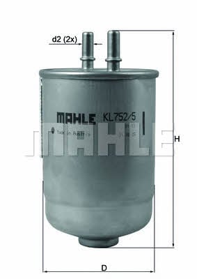 Mahle/Knecht KL 752/5D Фільтр палива KL7525D: Купити в Україні - Добра ціна на EXIST.UA!