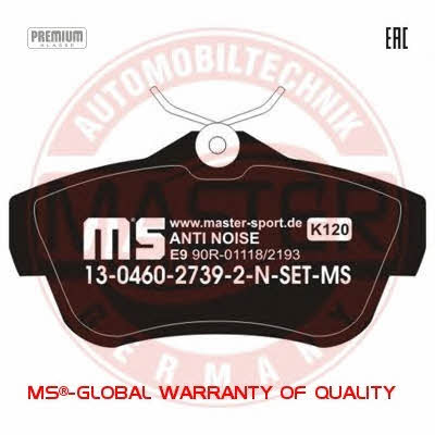 Тормозные колодки дисковые, комплект Master-sport 13-0460-2739-2N-SET-MS