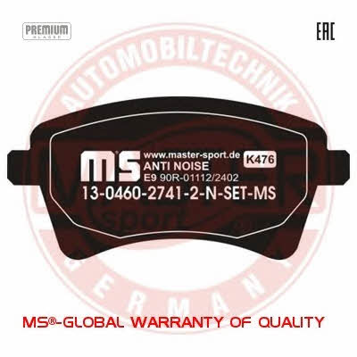 Тормозные колодки дисковые, комплект Master-sport 13-0460-2741-2N-SET-MS
