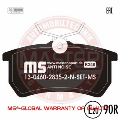 Тормозные колодки дисковые, комплект Master-sport 13-0460-2835-2N-SET-MS