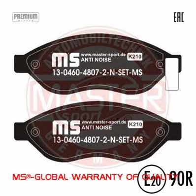 Тормозные колодки дисковые, комплект Master-sport 13-0460-4807-2N-SET-MS