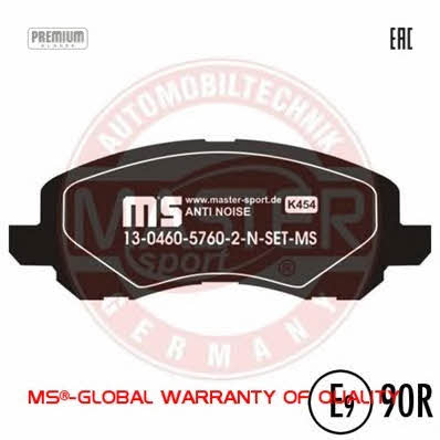 Тормозные колодки дисковые, комплект Master-sport 13-0460-5760-2N-SET-MS