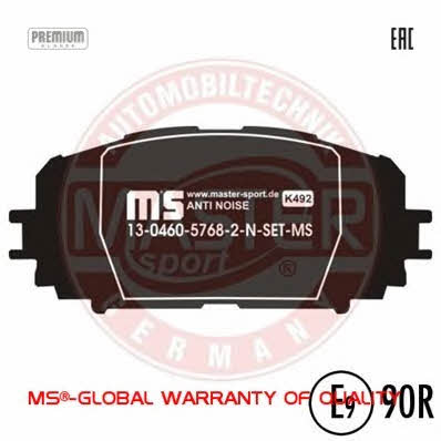 Тормозные колодки дисковые, комплект Master-sport 13-0460-5768-2N-SET-MS