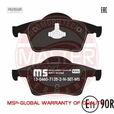 Тормозные колодки дисковые, комплект Master-sport 13-0460-7135-2N-SET-MS