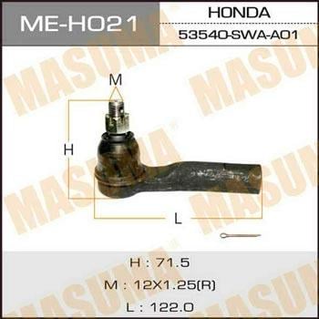 Masuma ME-H021 Наконечник рульової тяги MEH021: Приваблива ціна - Купити в Україні на EXIST.UA!