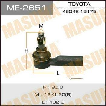 Masuma ME-2651 Наконечник рульової тяги ME2651: Купити в Україні - Добра ціна на EXIST.UA!