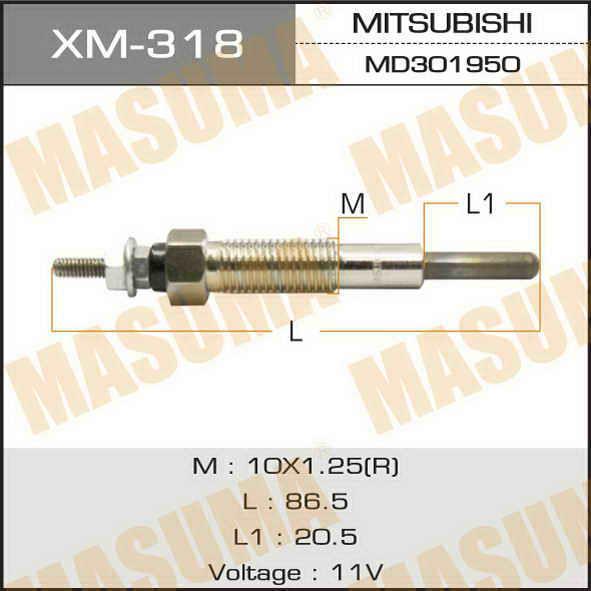 Masuma XM-318 Свічка розжарювання XM318: Купити в Україні - Добра ціна на EXIST.UA!