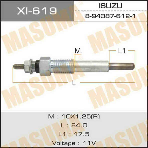 Masuma XI-619 Свічка розжарювання XI619: Купити в Україні - Добра ціна на EXIST.UA!