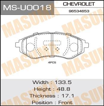 Masuma MS-U0018 Колодки гальмівні барабанні, комплект MSU0018: Купити в Україні - Добра ціна на EXIST.UA!
