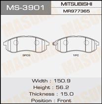 Барабанные колодки Mitsubishi L200 (Митсубиси Л200): MS3901 Masuma Колодки тормозные барабанные, комплект