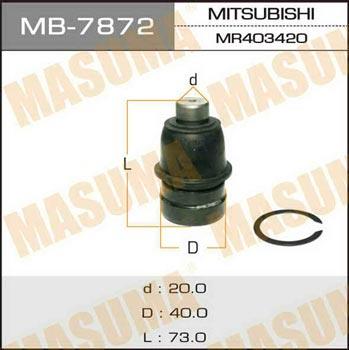 Masuma MB-7872 Опора кульова MB7872: Купити в Україні - Добра ціна на EXIST.UA!