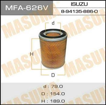 Masuma MFA-626 Повітряний фільтр MFA626: Купити в Україні - Добра ціна на EXIST.UA!