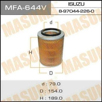 Masuma MFA-644 Повітряний фільтр MFA644: Купити в Україні - Добра ціна на EXIST.UA!