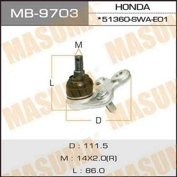 Masuma MB-9703 Опора кульова MB9703: Купити в Україні - Добра ціна на EXIST.UA!