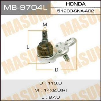 Masuma MB-9704L Опора кульова MB9704L: Купити в Україні - Добра ціна на EXIST.UA!