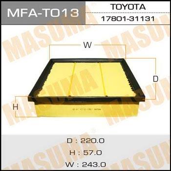 Masuma MFA-T013 Повітряний фільтр MFAT013: Купити в Україні - Добра ціна на EXIST.UA!