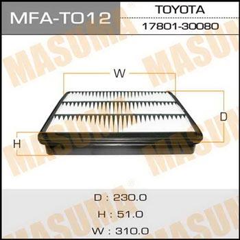 Masuma MFA-T012 Повітряний фільтр MFAT012: Купити в Україні - Добра ціна на EXIST.UA!