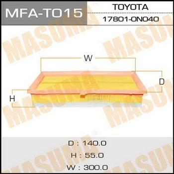 Masuma MFA-T015 Воздушный фильтр MFAT015: Отличная цена - Купить в Украине на EXIST.UA! MFAT015 Masuma Воздушный фильтр