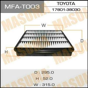 Masuma MFA-T003 Повітряний фільтр MFAT003: Купити в Україні - Добра ціна на EXIST.UA!