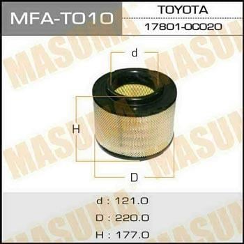 Masuma MFA-T010 Повітряний фільтр MFAT010: Купити в Україні - Добра ціна на EXIST.UA!