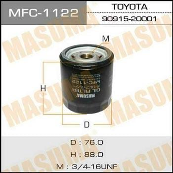 Masuma MFC-1122 Фільтр масляний MFC1122: Приваблива ціна - Купити в Україні на EXIST.UA!