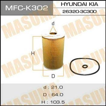Masuma MFC-K302 Фільтр масляний MFCK302: Купити в Україні - Добра ціна на EXIST.UA!