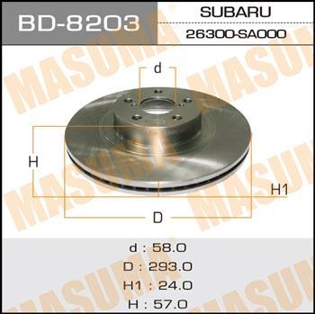 Masuma BD-8203 Диск гальмівний передній вентильований BD8203: Приваблива ціна - Купити в Україні на EXIST.UA! BD8203 Masuma Диск гальмівний передній вентильований