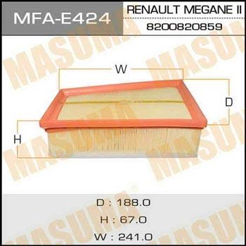 Masuma MFA-E424 Повітряний фільтр MFAE424: Купити в Україні - Добра ціна на EXIST.UA!