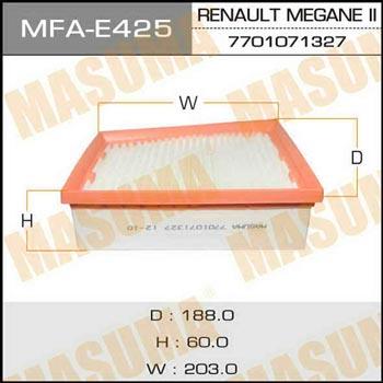 Masuma MFA-E425 Повітряний фільтр MFAE425: Купити в Україні - Добра ціна на EXIST.UA!