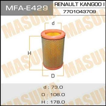 Masuma MFA-E429 Повітряний фільтр MFAE429: Купити в Україні - Добра ціна на EXIST.UA!