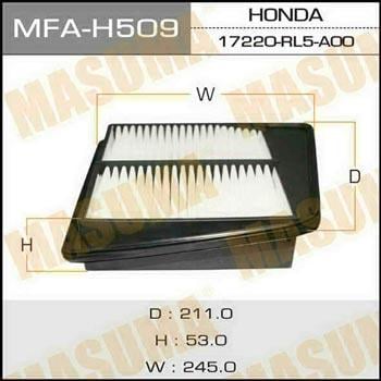 Masuma MFA-H509 Повітряний фільтр MFAH509: Приваблива ціна - Купити в Україні на EXIST.UA!