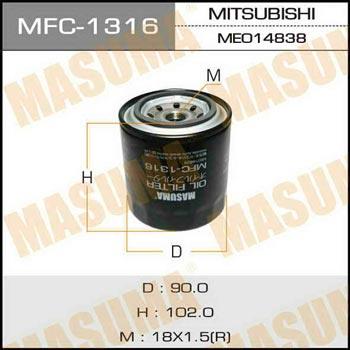Masuma MFC-1316 Фільтр масляний MFC1316: Купити в Україні - Добра ціна на EXIST.UA!