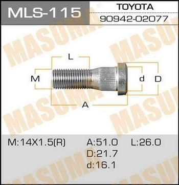 Masuma MLS-115 Шпилька кріплення колеса MLS115: Купити в Україні - Добра ціна на EXIST.UA!