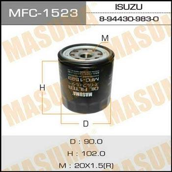 Masuma MFC-1523 Фільтр масляний MFC1523: Купити в Україні - Добра ціна на EXIST.UA!