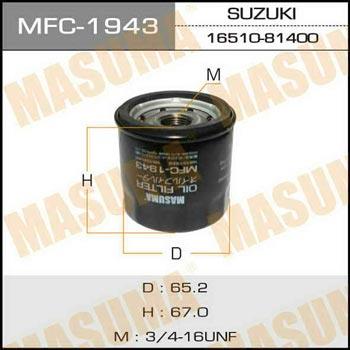 Masuma MFC-1943 Фільтр масляний MFC1943: Купити в Україні - Добра ціна на EXIST.UA!