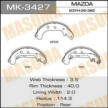 Masuma MK-3427 Колодки гальмівні барабанні, комплект MK3427: Купити в Україні - Добра ціна на EXIST.UA!